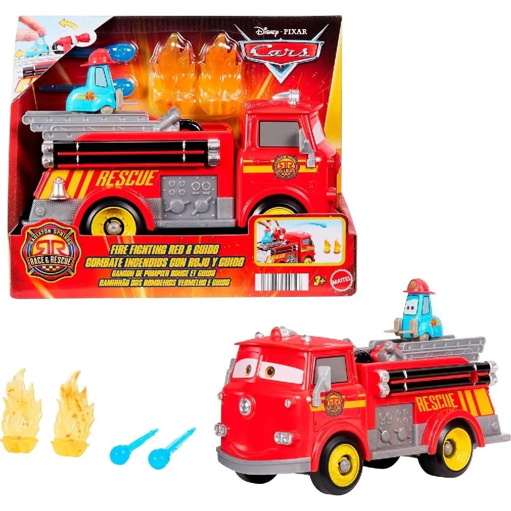 -56%OFF Disney Pixar Carros Caminhão de Bombeiros e Guido – Mattel
