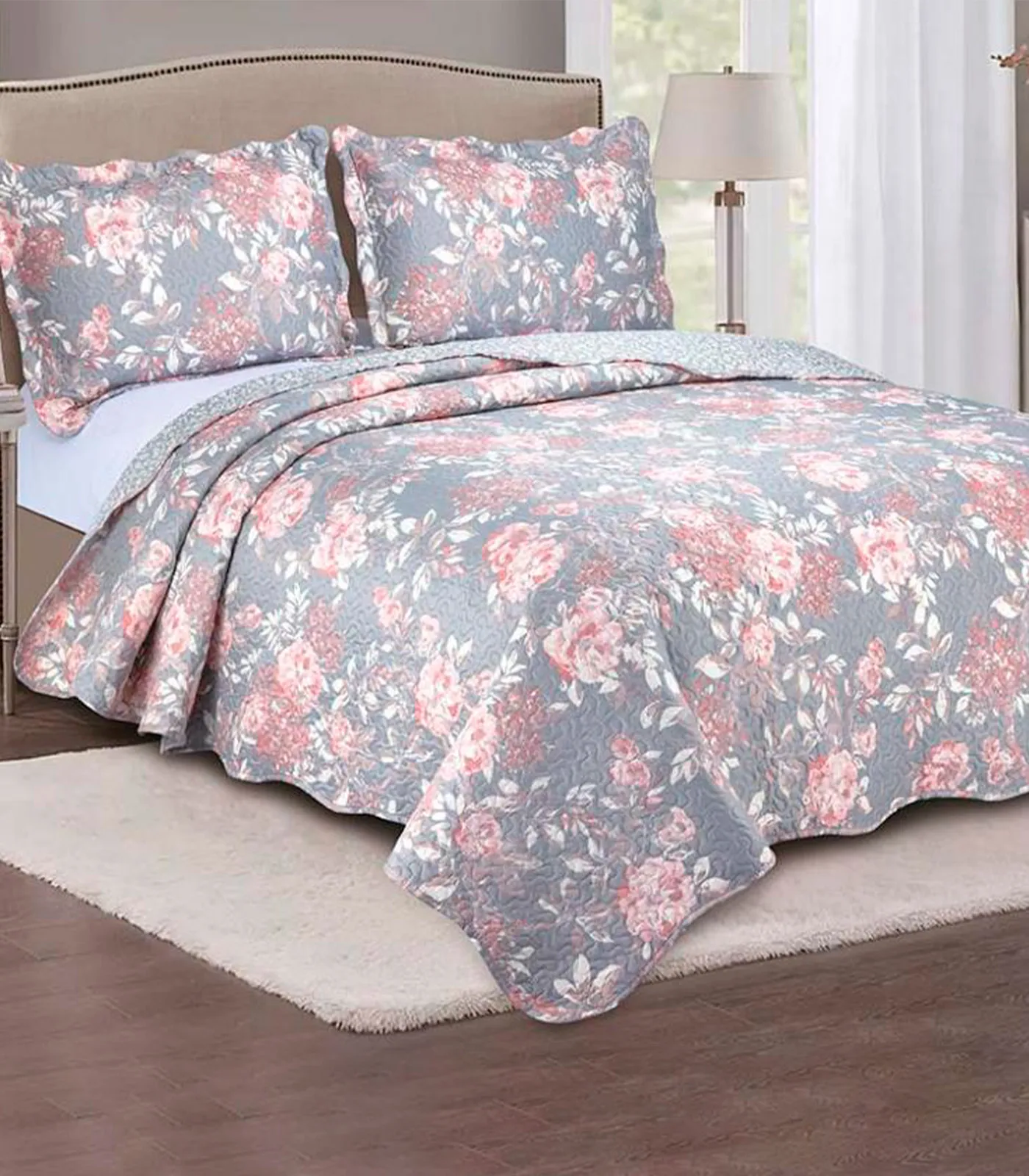 -27%OFF Jogo De Colcha Evolution Patchwork King Camesa Rosa