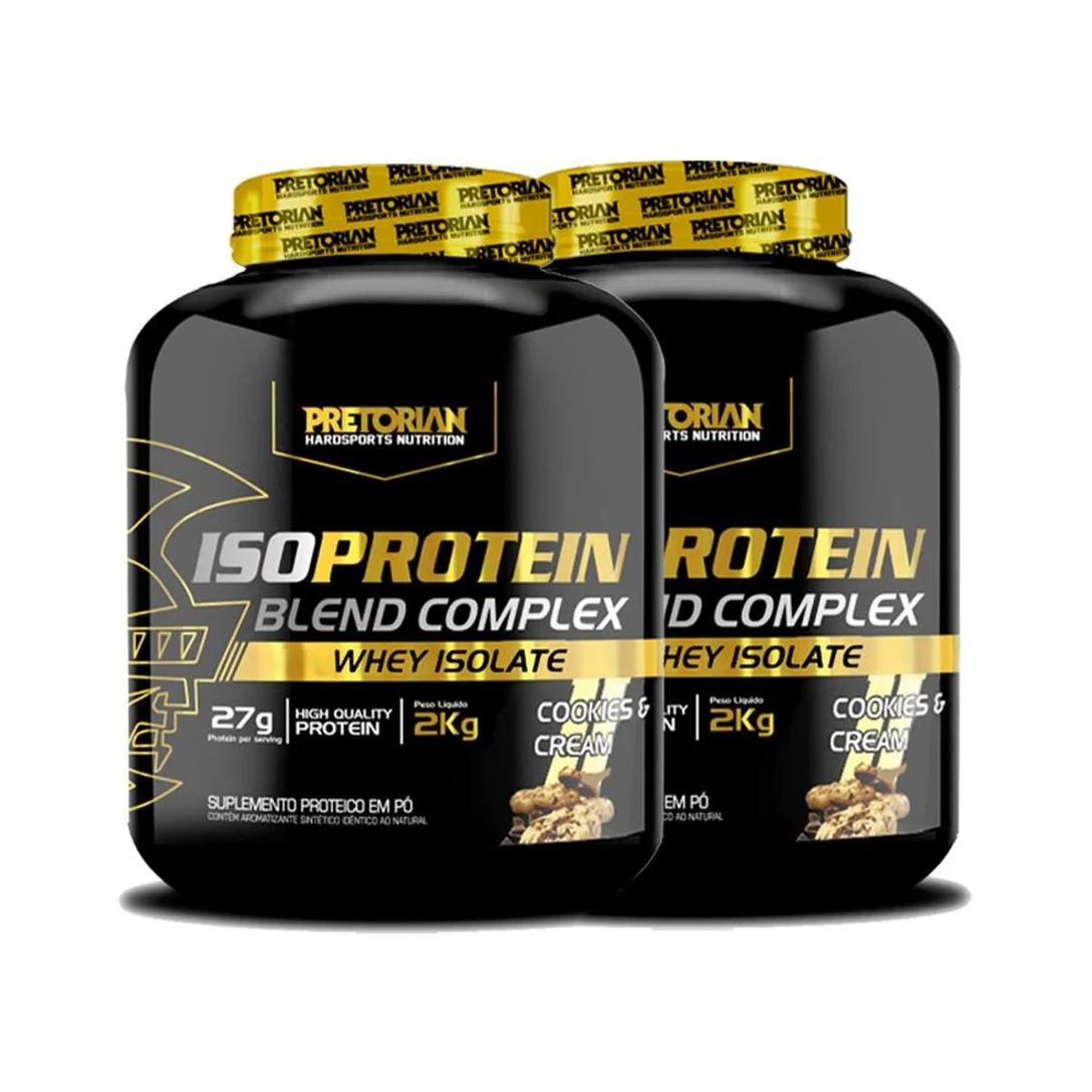 -79%OFF Kit 2x Whey Protein Isolado Iso Blend Complex 2Kg – Pretorian