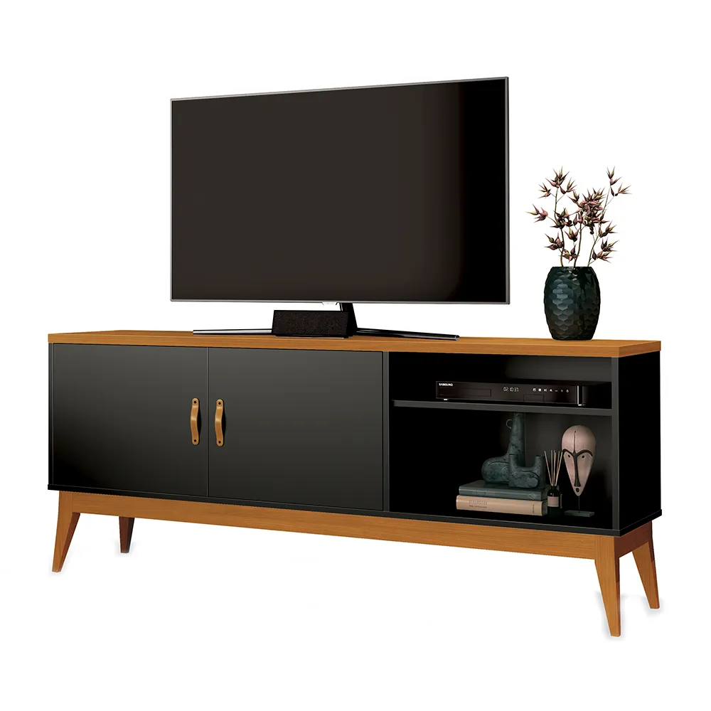 -29%OFF Rack Crater para Tv de até 60″ – Preto com Cedro