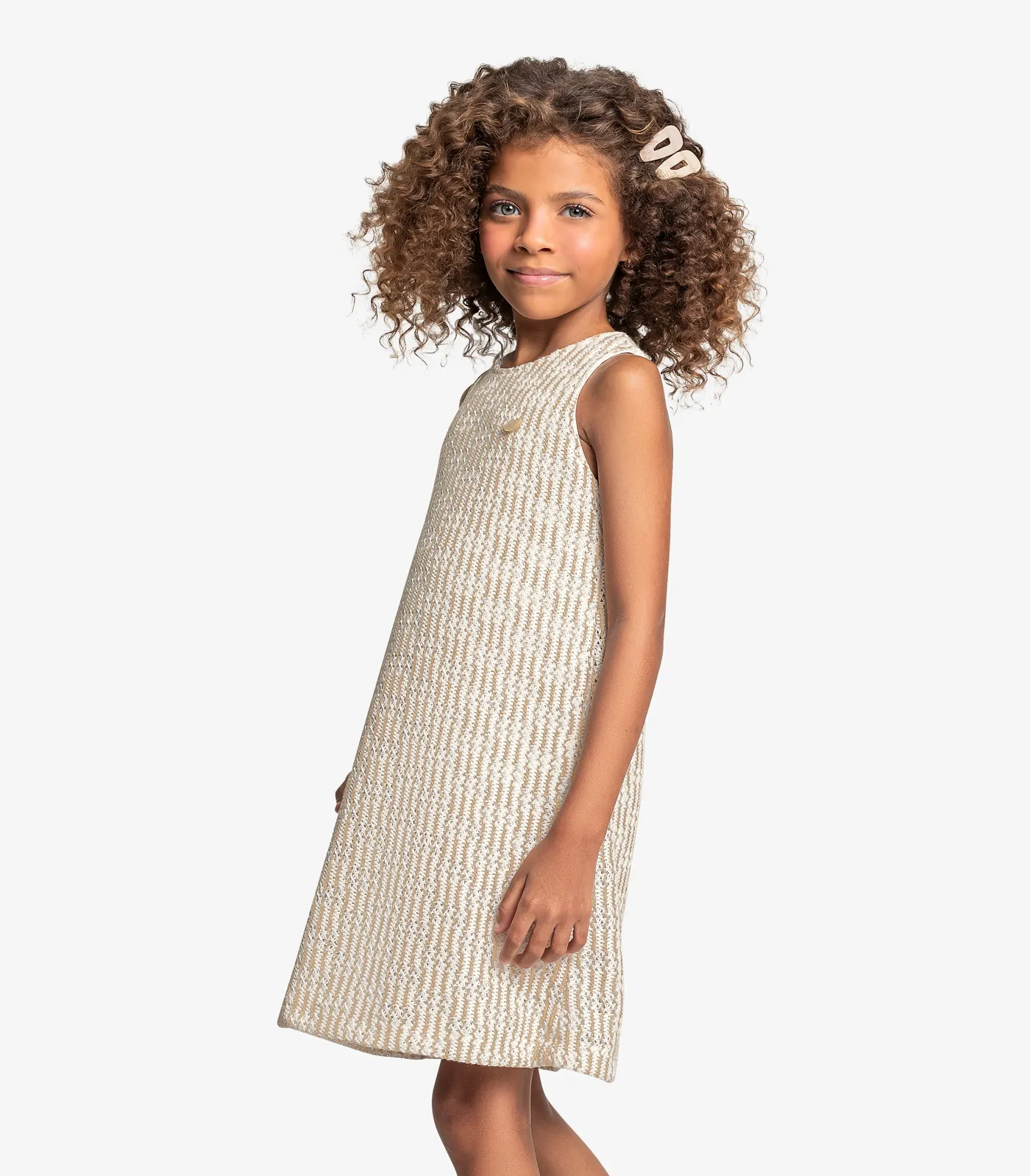 -54%OFF Vestido Infantil Em Tricot Trick Nick Bege