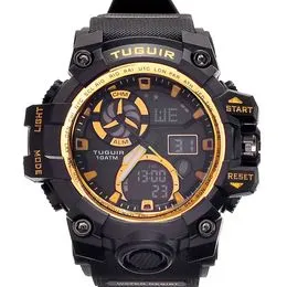 -15%OFF Relógio Masculino Tuguir Preto e Dourado – Casa das Alianças