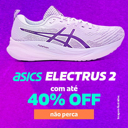 ASICS Electrus 2 com até -40%OFF + 10%OFF na Primeira Compra