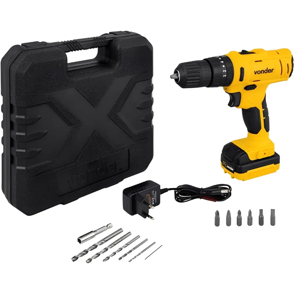 -23%OFF Parafusadeira e Furadeira de Impacto Bateria Bivolt 12 Volts com Maleta e Acessórios
