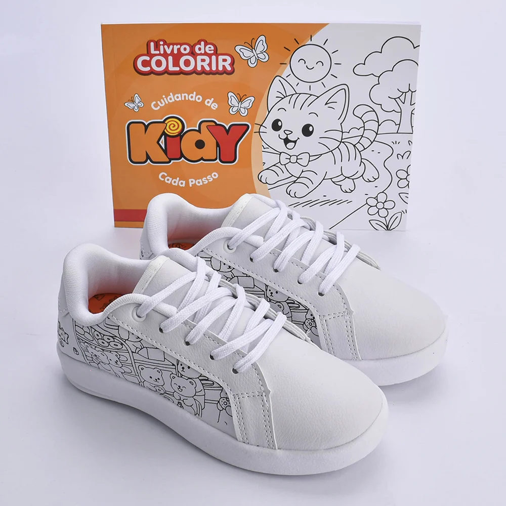Tênis Astral kidy Goods Branco + Livro para Colorir Kidy Goods na Kidy Calçados