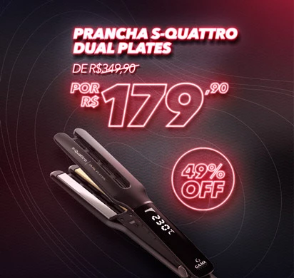 -49%OFF  Prancha S-Quattro Dual Plates Bivolt + 10%OFF no PIX