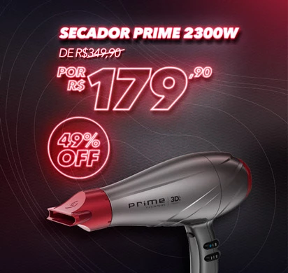 -49%OFF Secador De Cabelo Prime Titânio 3D + 10%OFF no Pix